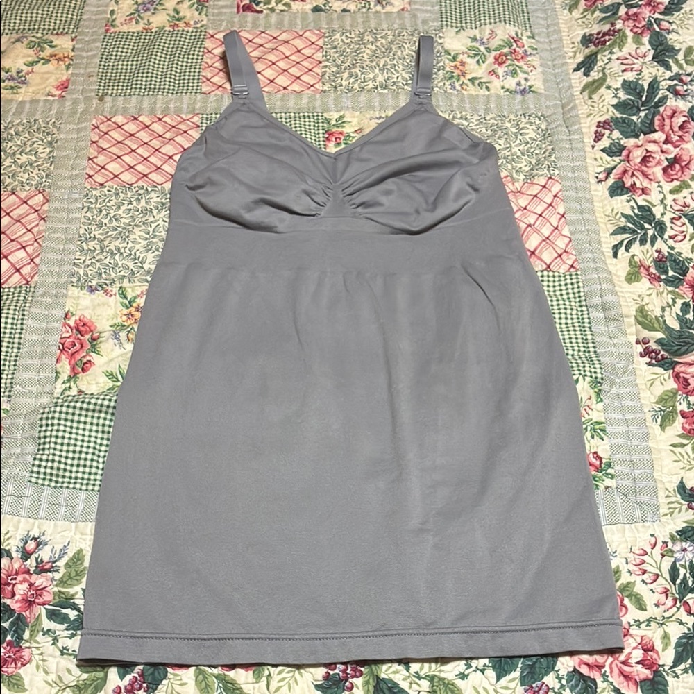 Women's MATERNITY Gray breast feeding tank top